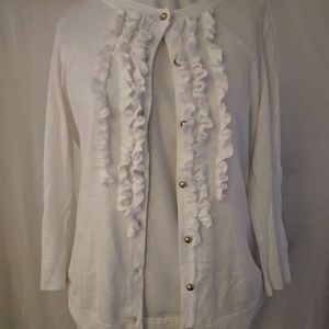 White 3/4 length sleeves cardigan